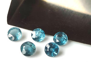 หินอัญมณีสีฟ้าทรงกลมขนาด4มม.-6มม. แบบเหลี่ยมหลวมสำหรับทำเครื่องประดับสีฟ้า - Product Image 5