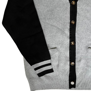 High Quality V Neck Acrylic Knit <b>Cardigan</b> <b>Button</b> Casual Winter Embroidery Patch Front Applique Free Sororities University - Product Image 6