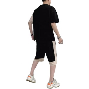 T-shirt pour homme en coton éponge délavé Short d'été sur mesure Ensemble t-shirt et short délavés à l'acide pour homme - Product Image 5
