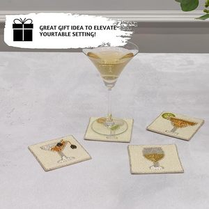 Best Theme Design Glass <b>Beads</b> Bar <b>Coaster</b> Best for Parties and Other Functions Tableware Decorative Design Bar <b>Coaster</b> - Product Image 2