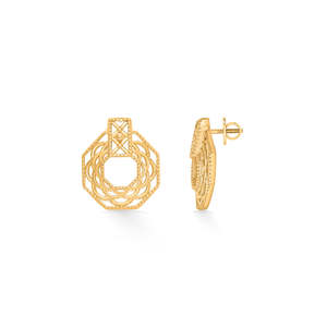 Pendientes de Oro de 14k con Diamantes en Forma de Círculo para Mujer, Joyería Geométrica para Boda y Compromiso - Product Image 3