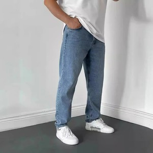 Custom Jeans Manufacturers Wide Leg Latest Design Straight Fit <b>Pants</b> Trouser Jeans <b>Men</b> Fashion Custom Denim Baggy Jeans - Product Image 1