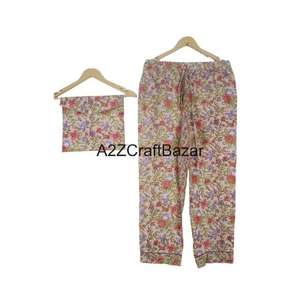 Indian 100% Cotton Block Print Night Wear Bridesmaid <b>Pajama</b> Set <b>Women</b> <b>Pajamas</b> Set Cotton Pants Shirt Sets - Product Image 3