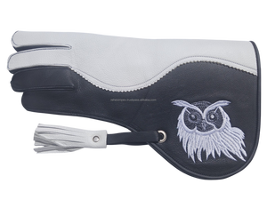 RehexImpex 2026 Brown Animal Trap Double-Layer Cowhide Lightweight Owl Embroidery Long Protective Bird Handling Outdoor Hunting - Product Image 6