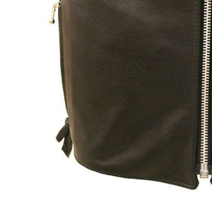 El mejor Chaleco de cuero a cuadros de longitud corta para hombre, estilo informal hecho a medida, ropa exterior ecológica, última moda, tasa ajustable - Product Image 3