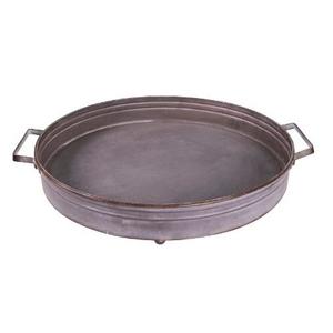 Plateau de service ovale en métal galvanisé avec garniture antirouille et poignée en métal pour une taille parfaite pour servir vos aliments et boissons préférés - Product Image 6