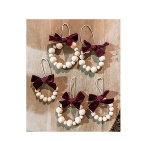 Bonne qualité Perles De Bois Ronds De Serviette Corde De Coton Glands Tissés À La Main conception Anneau De Serviette En Bois Accessoires - Product Image 6