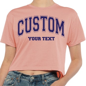 Best Quality Women's Crop Top T-<b>Shirts</b> with Puff Printing Front & Back 100% Cotton Breathable Summer Casual Wear Wholesale - Product Image 1