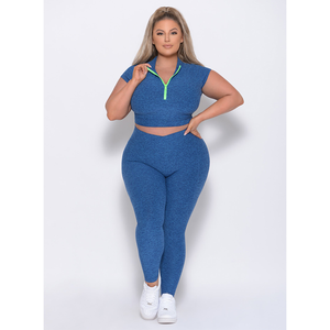 Últimas mallas de contorno brasileño Ocean con logotipo personalizado con cintura alta y ropa activa Leggings de gimnasio de moda para mujeres - Product Image 3