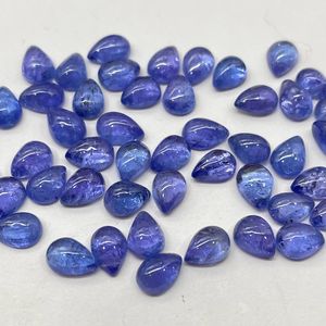 Vente en gros de cabochon en tanzanite naturelle cabochon de taille calibrée en forme de poire pour la fabrication de bijoux - Product Image 3