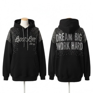 Custom Heavyweight Oversized <b>Hoodie</b> Men <b>Vintage</b> Embroidery Acid Wash Full Rhinestones <b>Zip</b> <b>Up</b> Hoodies & Sweatshirts - Product Image 6