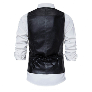 Classic Biker Leather Vest for Men Stylish Waistcoat - Product Image 6