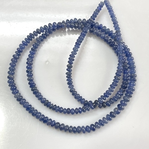 Cuentas de piedras preciosas naturales de 6MM con forma de Rondelle liso de zafiro azul de alta calidad para la fabricación de joyas - Product Image 4