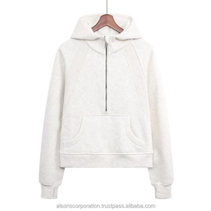 Haut court surdimensionné pour femmes de haute qualité 100% coton sweat-shirt en éponge française dames pull à capuche pour l'hiver Streetwear - Product Image 5