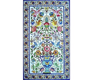 Pietra Dura Inlaid <b>Marble</b> Table <b>Top</b> for Villa Hotel & Home Handcrafted Elegant Dining Room Furniture Elegant Traditional Design - Product Image 1
