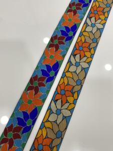 Ribete de Encaje Jacquard Zari Bordado Floral Tradicional de Lujo Hecho a Mano Premium para Prendas, Textiles para el Hogar, Artesanías, Venta al por Mayor OEM - Product Image 5