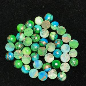 Turquesa Kingman Redonda Natural de Alta Calidad AAA+, Tamaño Personalizado, Cabujón de Cobre, Verde, para Joyería DIY - Product Image 6