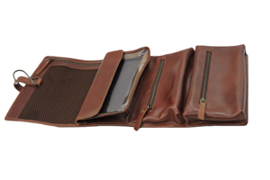 Neceser colgante de cuero, kit de viaje de cuero vintage genuino personalizado, organizador unisex multiusos para uso diario - Product Image 2