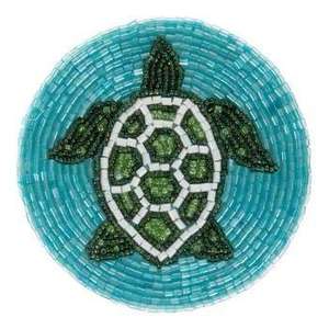 Handmade Shape Coaster for Kitchen Decor <b>Beaded</b> Embroidery Seed Beads Cotton <b>Fabric</b> Drink Coaster From India - Product Image 5