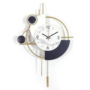 Horloge murale géométrique moderne futuriste en métal pour cadeaux d'anniversaire de mariage, décoration murale artistique de luxe pour la maison et le bureau - Product Image 1