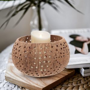 Porte-bougie chauffe-plat en coquille de noix de coco, décoration de mariage, centre de table, décoration de la maison, centres de table - Product Image 6