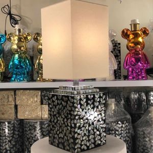 Lámpara de mesa con incrustaciones de fregona de alta calidad con diseño moderno, accesorios de decoración para el hogar hechos a mano, precio al por mayor de Vietnam - Product Image 4