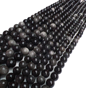 Stone <b>Beads</b> Silver sheen obsidian <b>Beads</b> Strand Stone Jewelry <b>Loose</b> Smooth Gemstone Healing Necklace Natural Crystal Wholesaler - Product Image 3