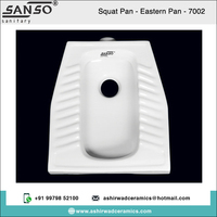 WC à la turque en céramique blanche au design moderne Sanso Eastern Pan-7002, à poser au sol, avec siphon en P et en S, garantie 5 ans