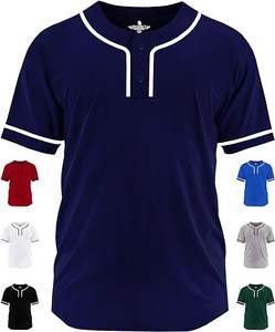 Camiseta de Béisbol de Manga Corta Personalizada MICR@TECH SPORTS, Color Personalizado, Cuello con 2 Botones, Ribete, Uniforme de Equipo MTS-BJ-013 - Product Image 1