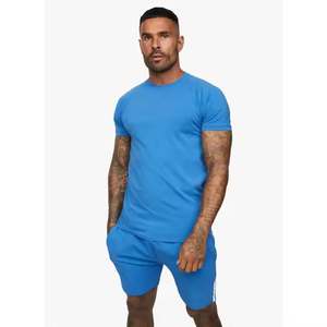 ชุดเสื้อยืดเข้ารูปผ้าคอตตอนคอมบ์สำหรับผู้ชายชุดกางเกงขาสั้นผ้าแห้งเร็วคอลูกเรือระบายอากาศสไตล์ลำลองสำหรับฤดูร้อนฤดูใบไม้ร่วง - Product Image 4