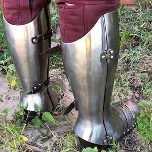 Steel Warrior Wearable Leg Armor Juego completo Knight Upper Leg, Greaves, Sabatons | LARP Combat Leg Armor - Product Image 4