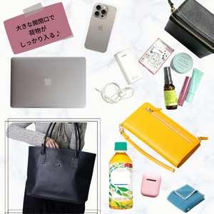 กระเป๋าโท้ทหนังวัวแท้ความจุขนาดใหญ่สีทึบแบบเปิด - Product Image 5