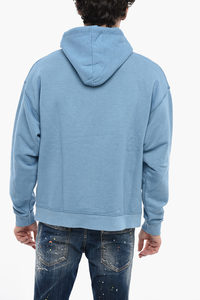 Sportswear High Quality Cheap Price Blue Color Screen Printed Design Pullover Hoodie For Men's Custom Zipper Kangaroo Pocket - Product Image 4