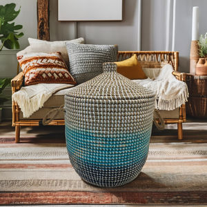 ตะกร้าอเนกประสงค์ทรงกลมจากหญ้าทะเล หรูหรา เป็นมิตรกับสิ่งแวดล้อม - Product Image 6