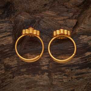 Glamorous Gold-Plated Flower-Shaped Spinal Zircon <b>Toe</b> <b>Ring</b> for Religious Ceremonies Women's 183351 - Product Image 2