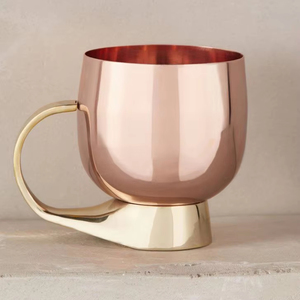 Juego de 2 Tazas de Cobre Sólido, 100% Hechas a Mano, Ecológicas, Aptas para Lavavajillas, Estilo Clásico para el Hogar - Product Image 1