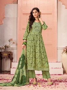 Vestidos casuales de rayón pesado confeccionados en línea tejidos con estampado de lámina y estilo elegante Sikvans a la venta - Product Image 3