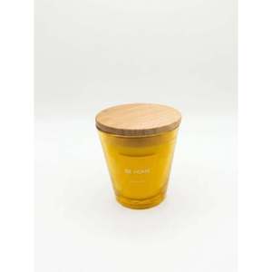 Bougie Be Home 160g avec couvercle en bois, Jaune - JAUNE - Product Image 3