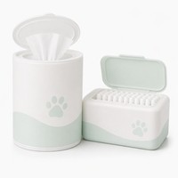 Ensemble de lingettes humides et de cotons-tiges pour chat, kit de toilettage pour animaux de compagnie, pour les yeux, les oreilles, les pattes, soins quotidiens doux, marque privée