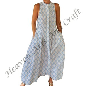 Mono sin Mangas 100% Algodón con Estampado Floral Hecho a Mano, Ropa de Calle Transpirable, Comodidad Duradera, Estilo Atemporal BPJS030 - Product Image 4