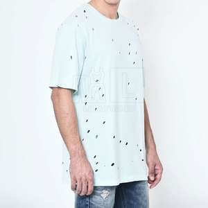 Camiseta para Hombre con Efecto Desgastado, 100% Algodón Canvas, Logotipo Personalizado OEM, Secado Rápido, Ecológica, Corte Holgado, Precio al por Mayor - Product Image 3