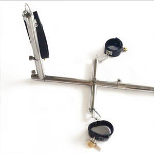 Ensemble de collier et de menottes en acier inoxydable K9 Black Emperor Sex Furniture avec cadre métallique - Product Image 4