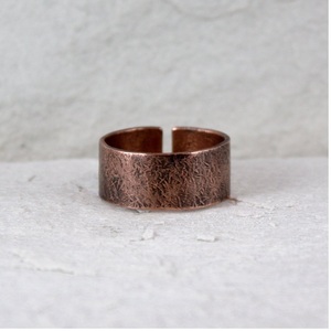 2027 Arizona gros bijoux chrétiens conception Simple bague en cuivre pur pour hommes et femmes anneau texturé martelé pour les femmes - Product Image 6
