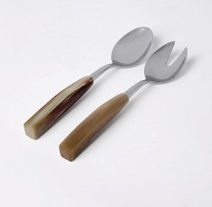 Juego de Cubiertos de cuerno de búfalo marrón y negro Herramientas DE SERVICIO DE CUERNO DE LUZ DE LUJO únicas para ensalada Más vendidos en la India 11 - Product Image 2