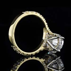 Anillos de Compromiso y Boda de Plata S925 con Oro Real en Oferta, Anillos de Compromiso con Diamantes de Corte Ovalado, Moissanita - Product Image 4