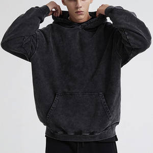 Sweats à capuche d'hiver de Style populaire pour hommes pulls vierges logo personnalisé grande taille couleur polaire à manches longues noir surdimensionné sweats à capuche lourds - Product Image 3