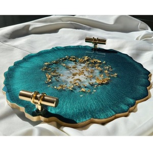 Dessous de verre de plateau de service en résine à 3 niveaux de concepteur artisanal personnalisé Accueil Restaurants Bois de haute qualité Inde Occasions alimentaires - Product Image 2