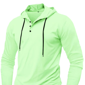 Sweat à capuche Slim Fit pour hommes, sports de plein air, sweat-shirt décontracté à manches longues, respirant, avec capuche à cordon de serrage et design de t-shirt - Product Image 5