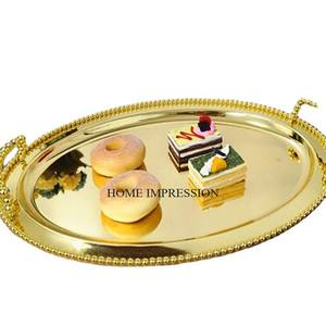 Juego de 2 Bandejas para servir chocolates de proveedor indio con bordes curvos de forma rectangular pulida con espejo brillante acabado en color plateado - Product Image 3