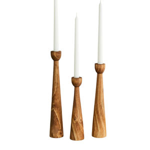 Fait de bougeoir en bois naturel nouveau Design Vintage Table de maison bougeoir en bois décoratif chandelier pour l'utilisation de mariage - Product Image 6